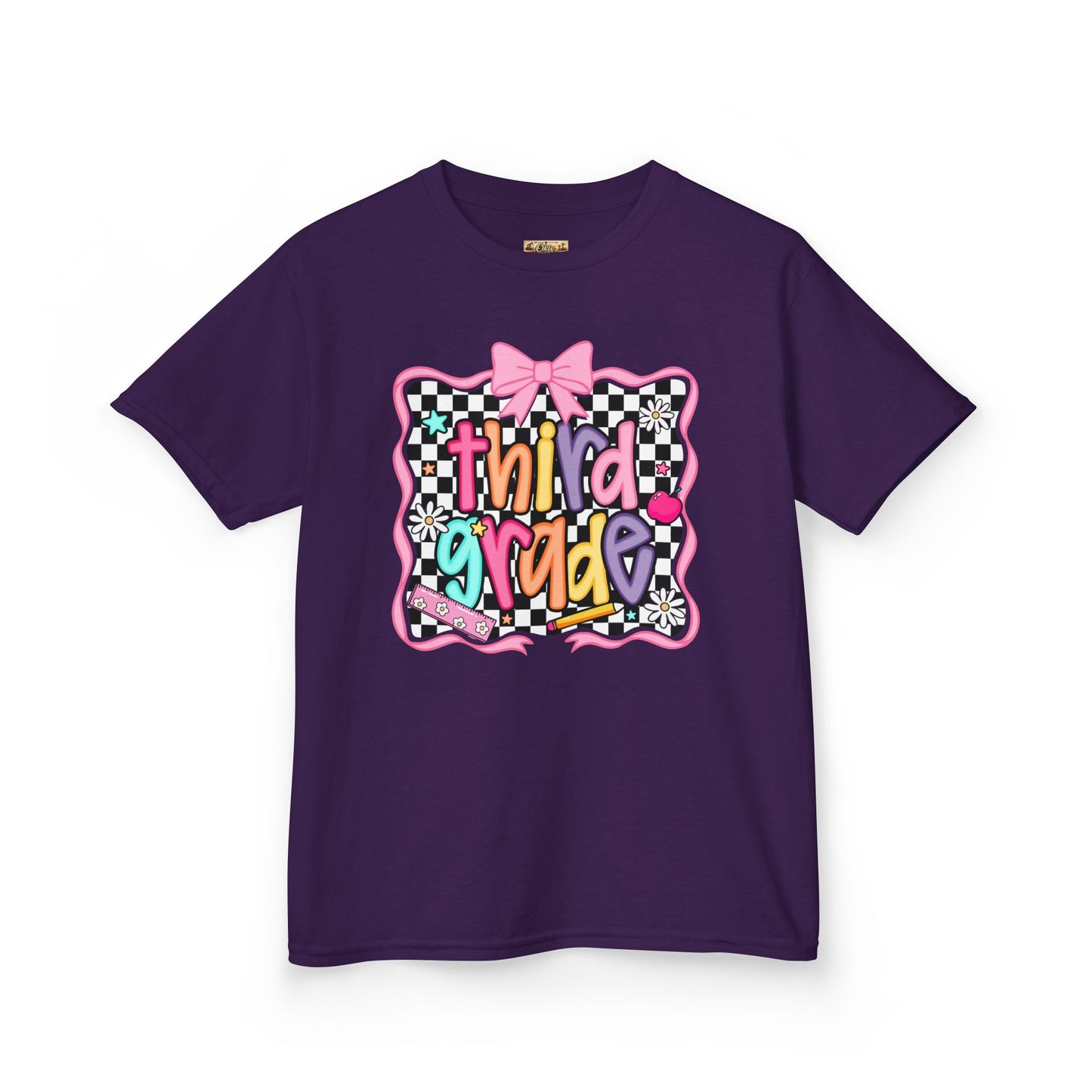Third Grade Kids T-Shirt — Colorful Back-to-School Tee with Bow
