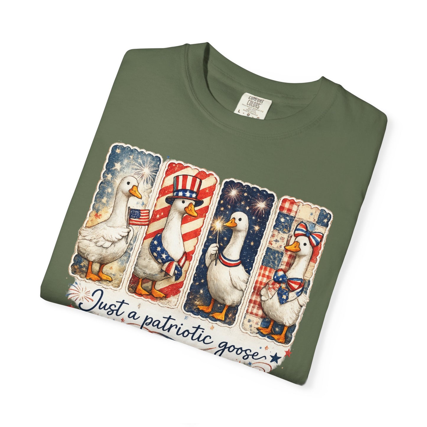 Patriotic Goose T-Shirt — "Just a patriotic goose" Americana Tee