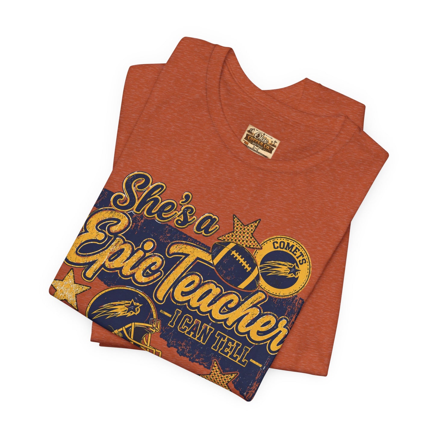 Epic Teacher Football T-Shirt — "She's a Epic Teacher" Coach & School Spirit Tee