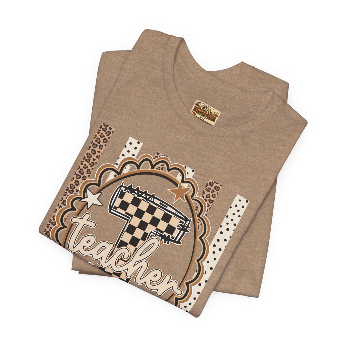 Teacher Monogram Tee — Number 1 Checkered Design