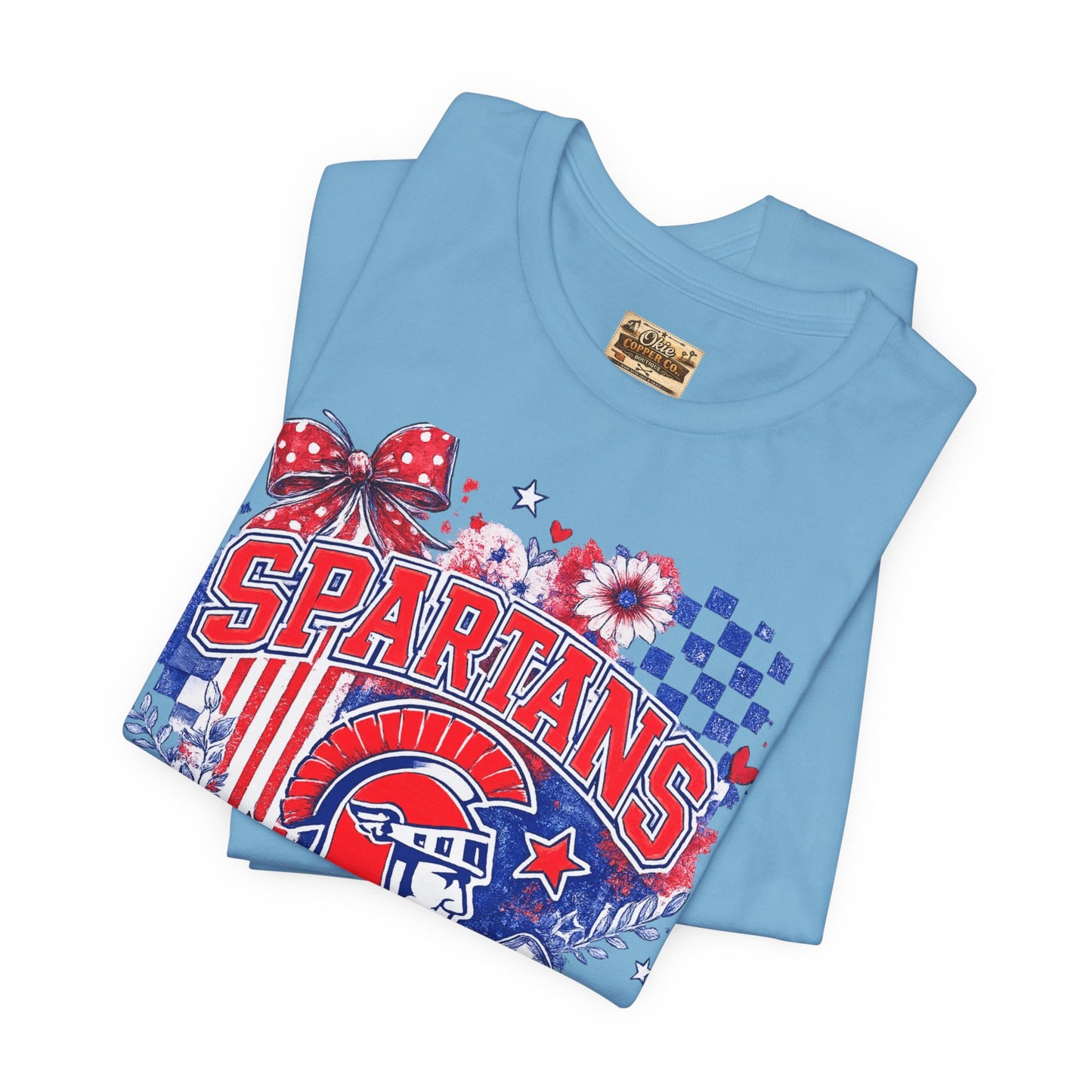 Spartans Pride Graphic Tee — Red, White & Blue School Spirit T-Shirt