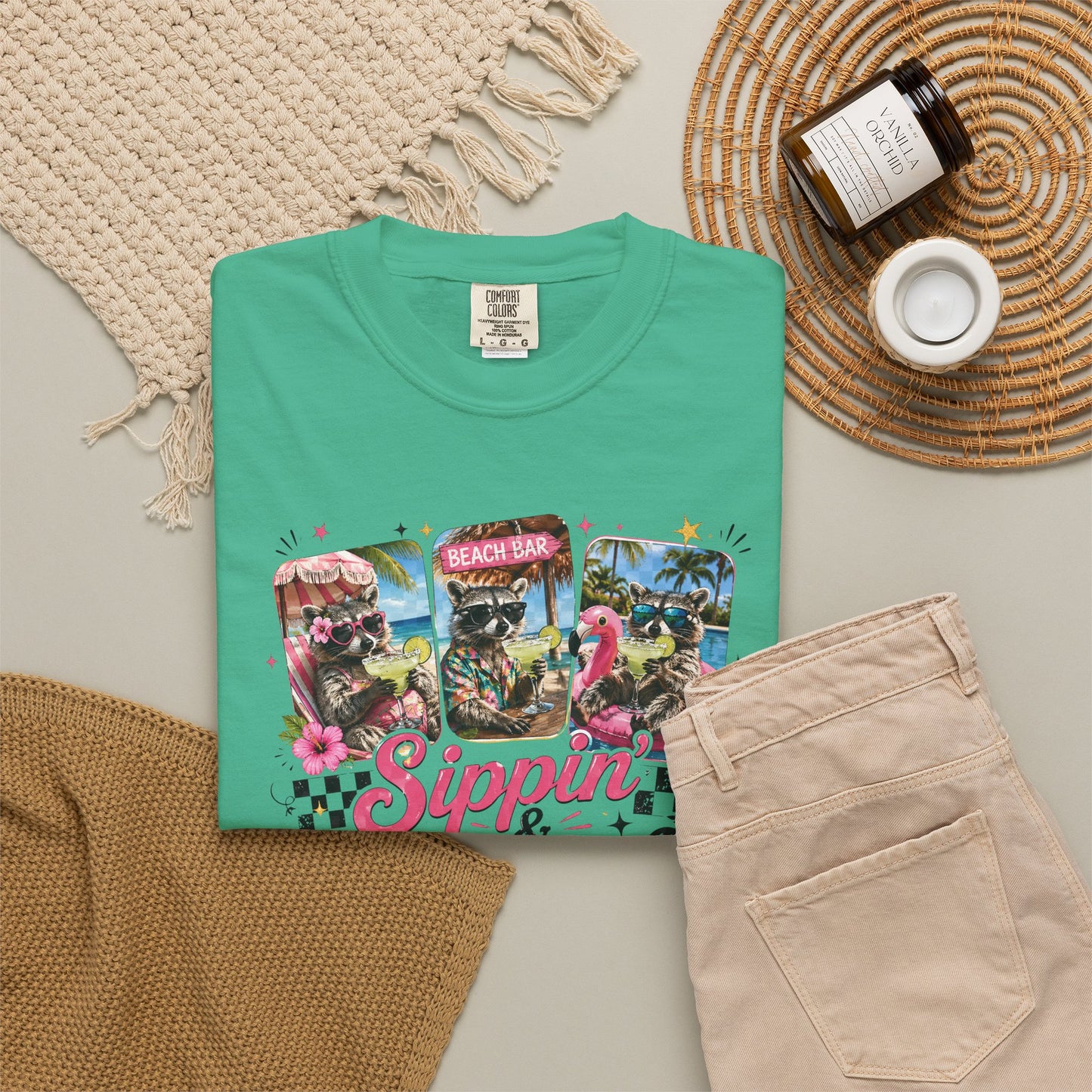 Sippin' & Chillin' T-Shirt — Retro Tropical Drink Graphic Tee