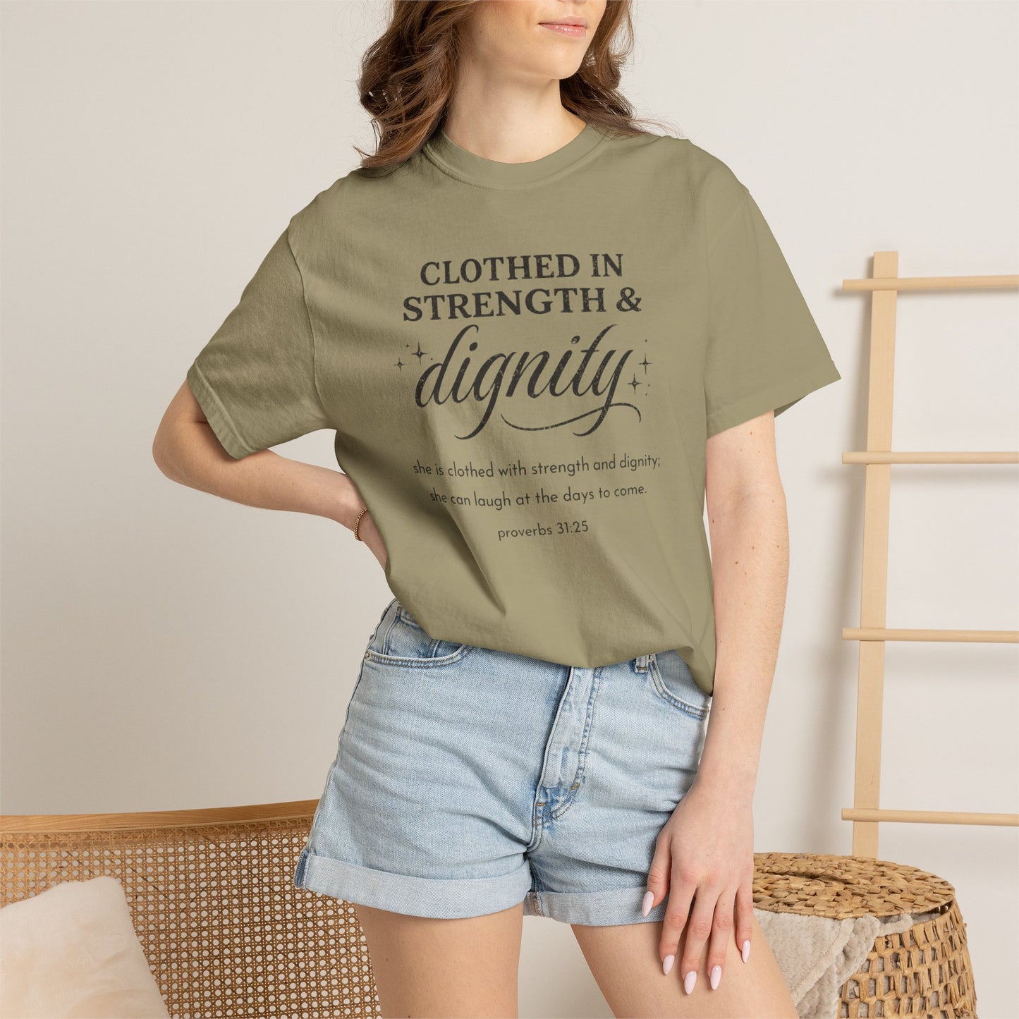 Clothed in Strength & Dignity T-Shirt — Inspirational Proverbs 31 Tee