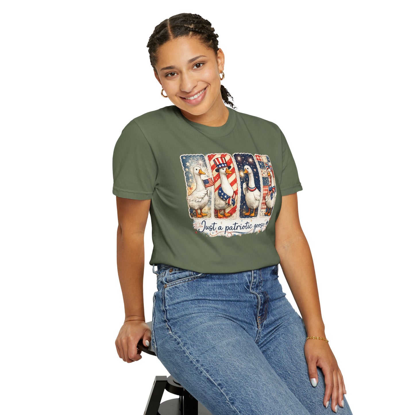 Patriotic Goose T-Shirt — "Just a patriotic goose" Americana Tee