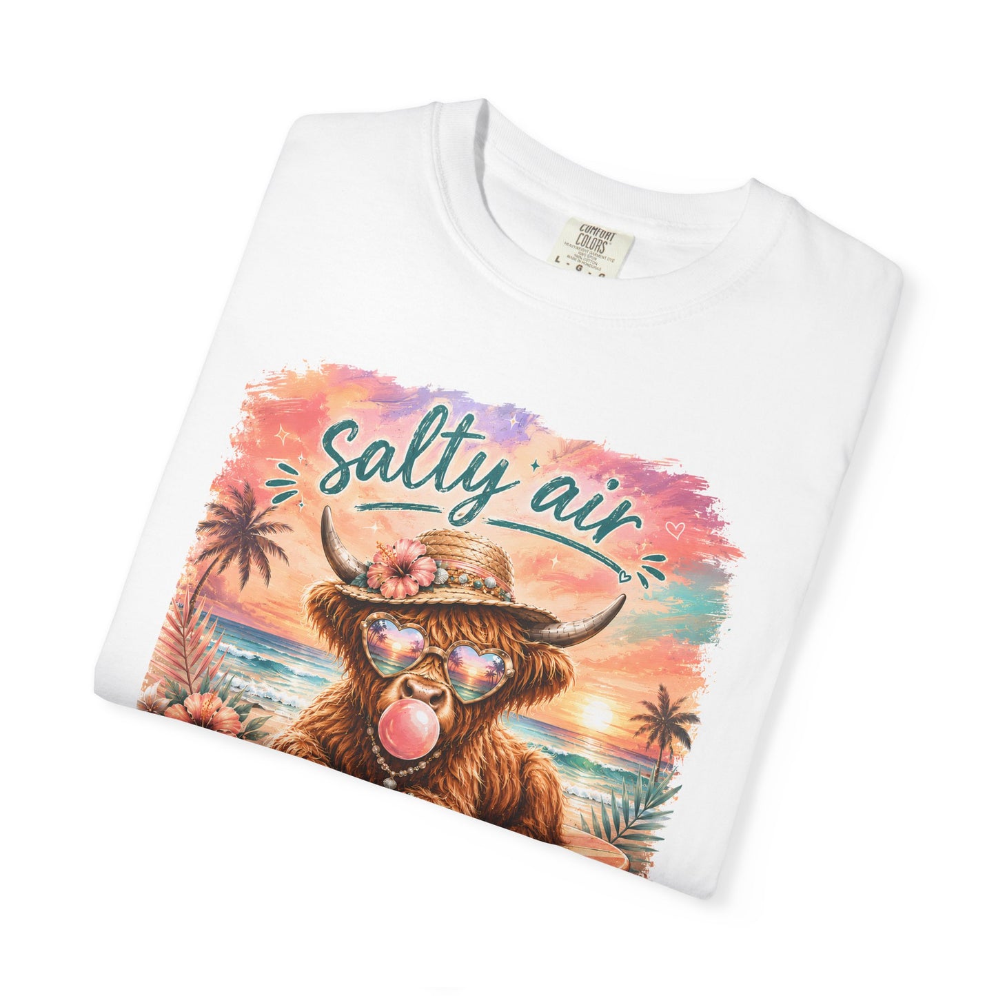 Salty Air "Don't Care" Beach Cow Graphic T-Shirt