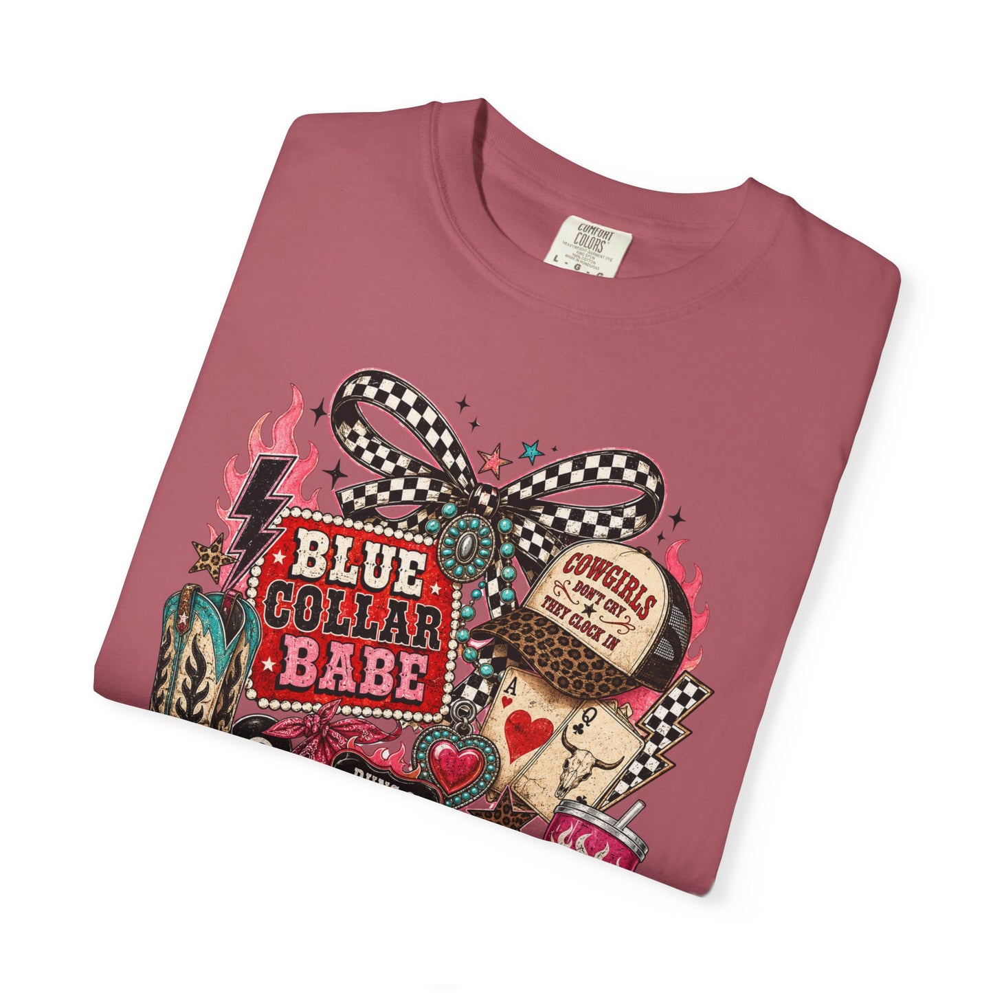 Blue Collar Babe T-Shirt — Retro Cowgirl Graphic Tee