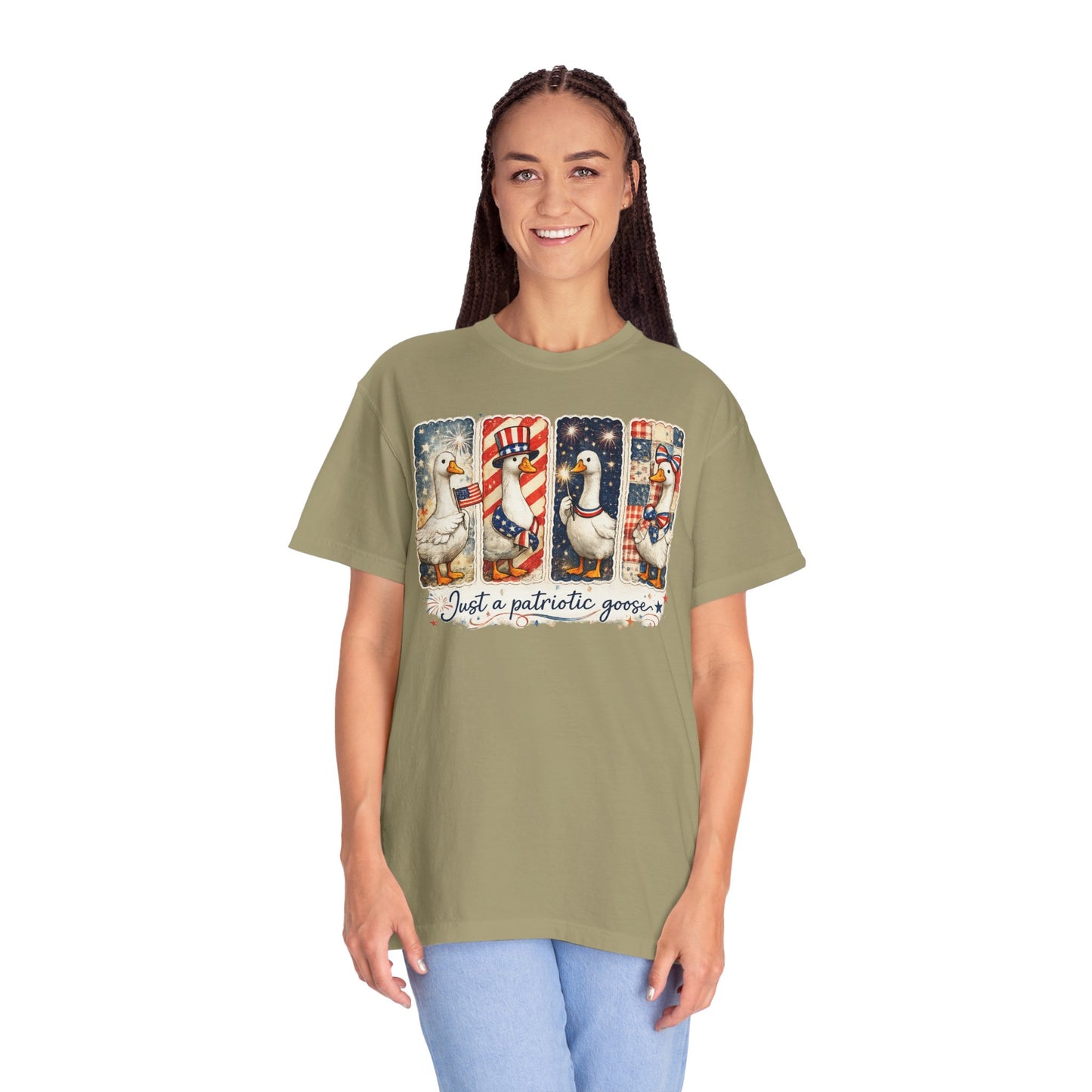 Patriotic Goose T-Shirt — "Just a patriotic goose" Americana Tee