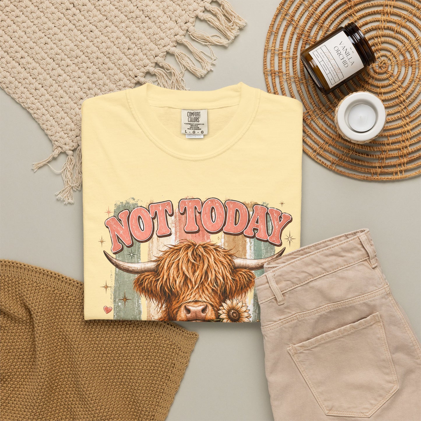 Not Today Heifer T-Shirt — Funny Highland Cow Graphic Tee