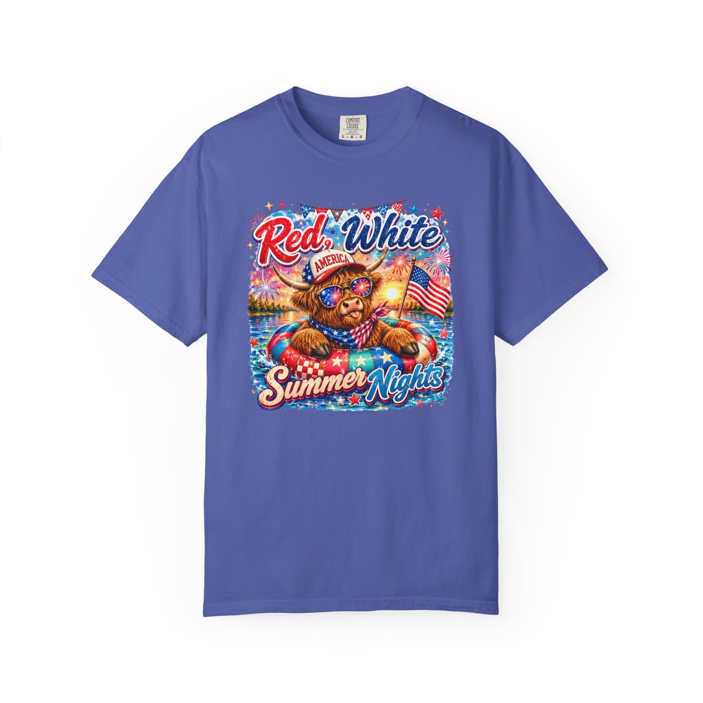 Red, White & Summer Nights T-Shirt — Patriotic Fourth of July Bear Graphic Tee