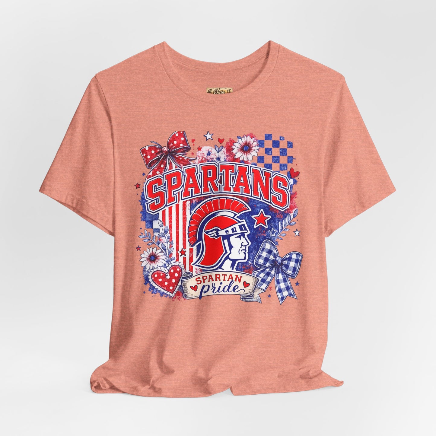 Spartans Pride Graphic Tee — Red, White & Blue School Spirit T-Shirt