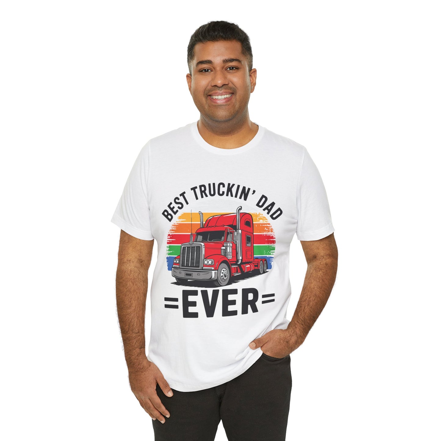 Best Truckin' Dad Ever T-Shirt — Vintage Semi Truck Father's Day Tee
