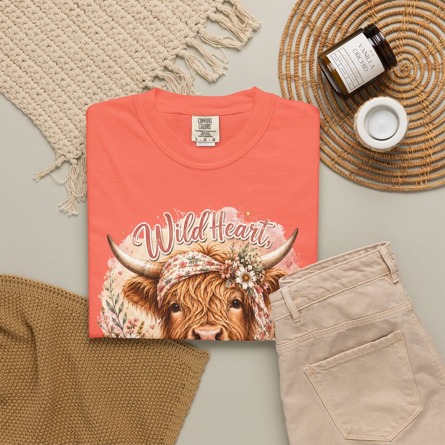 T-Shirt — “Wild Heart, Soft Soul” Highland Cow Graphic Tee