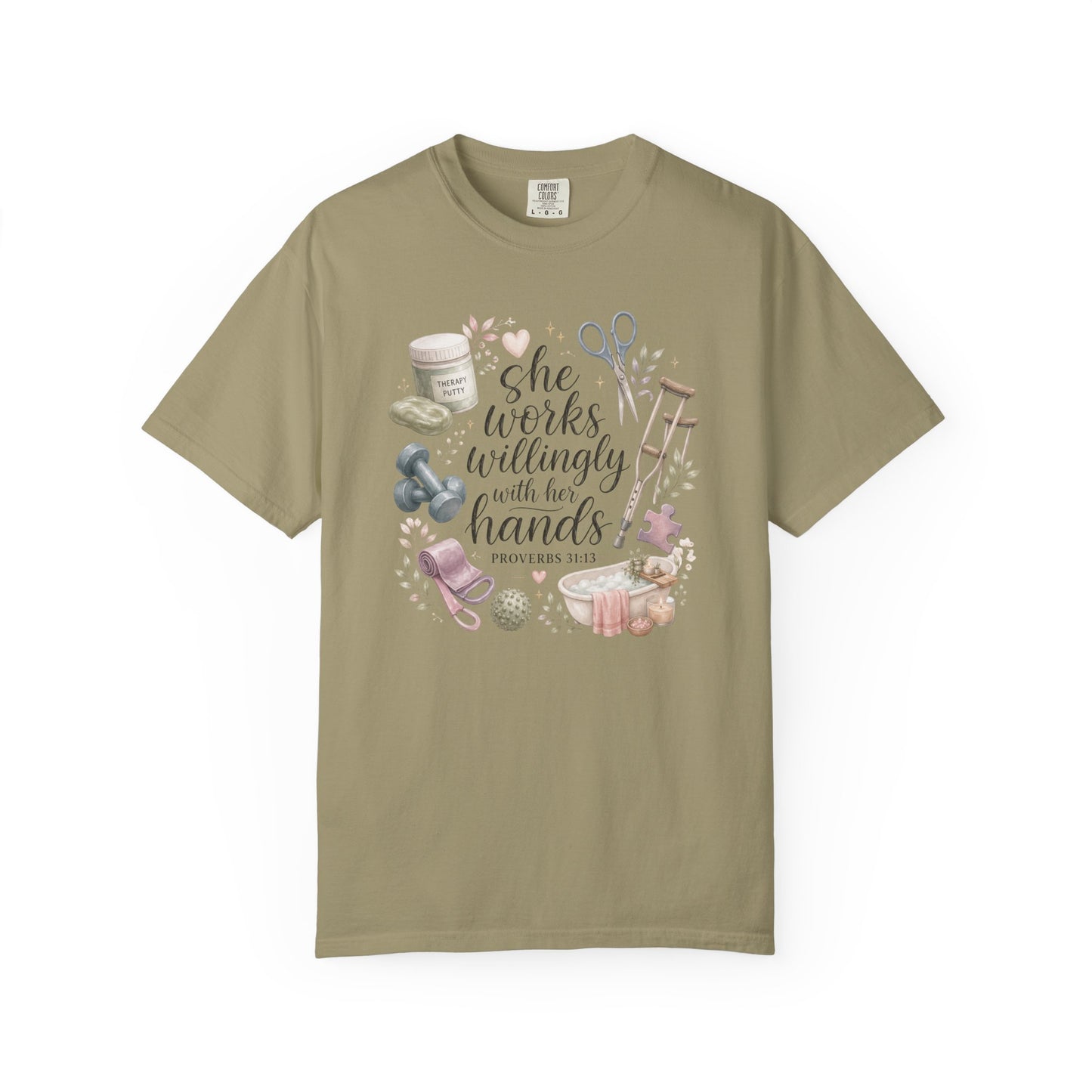 She Works Willingly With Her Hands T-Shirt — Christian Crafting Tee