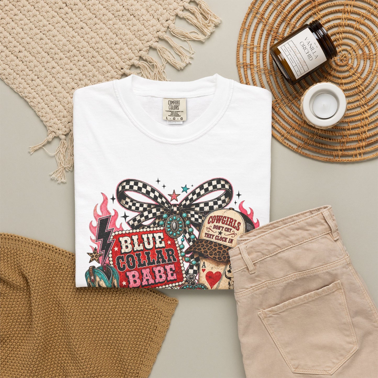 Blue Collar Babe T-Shirt — Retro Cowgirl Graphic Tee