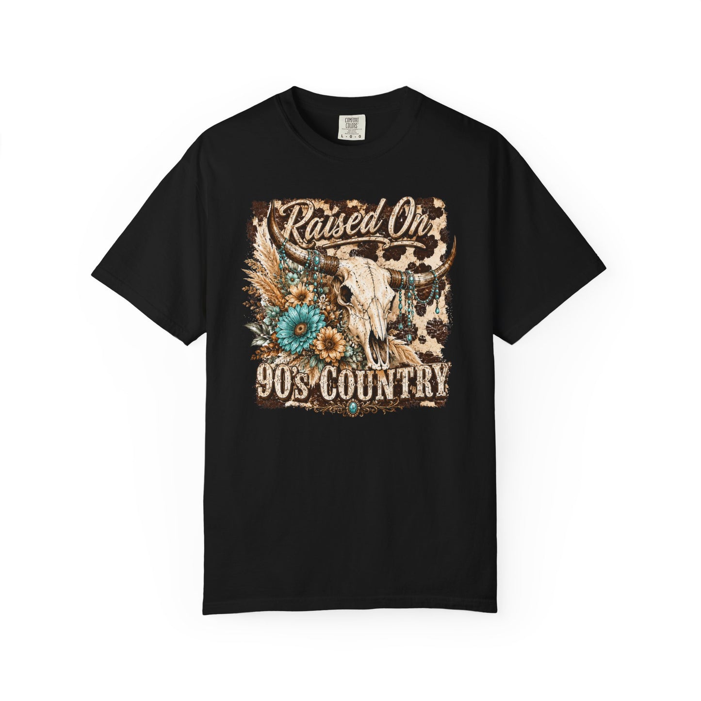 Raised On 90s Country T-Shirt — Vintage Cow Skull Western Tee