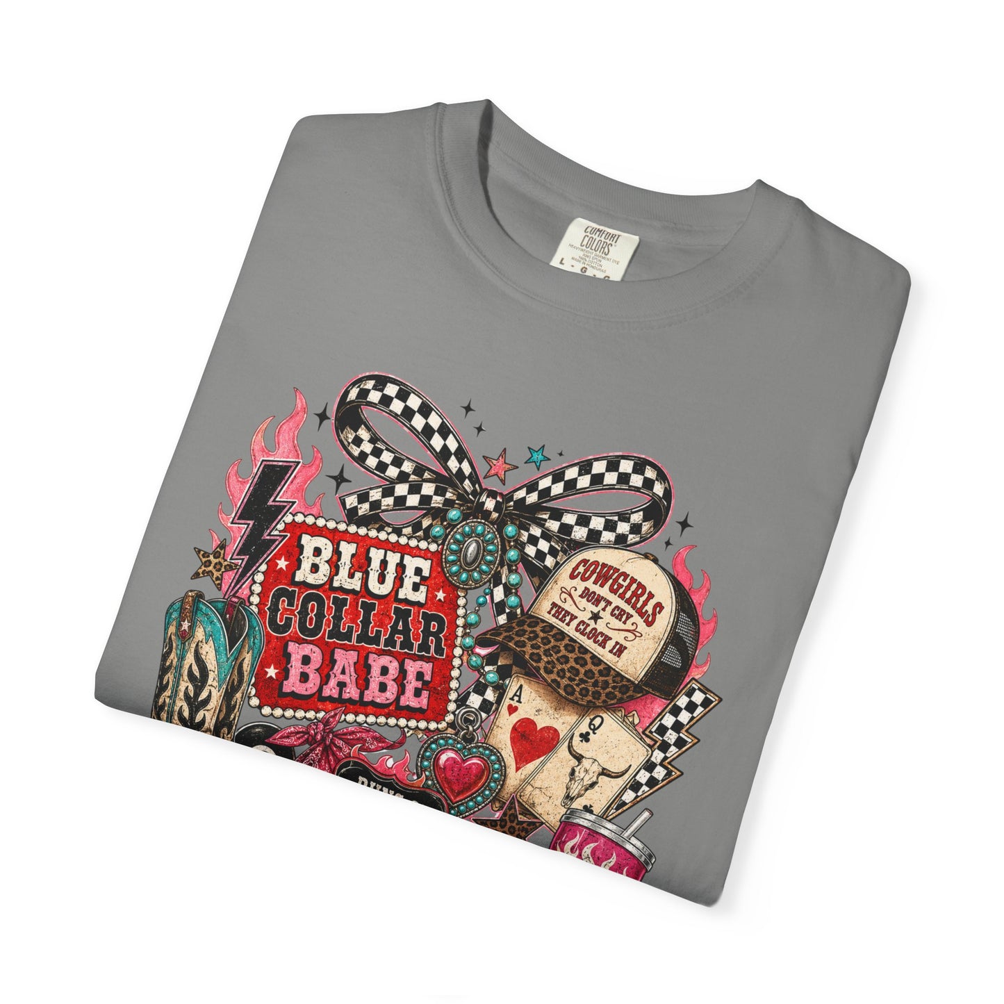 Blue Collar Babe T-Shirt — Retro Cowgirl Graphic Tee
