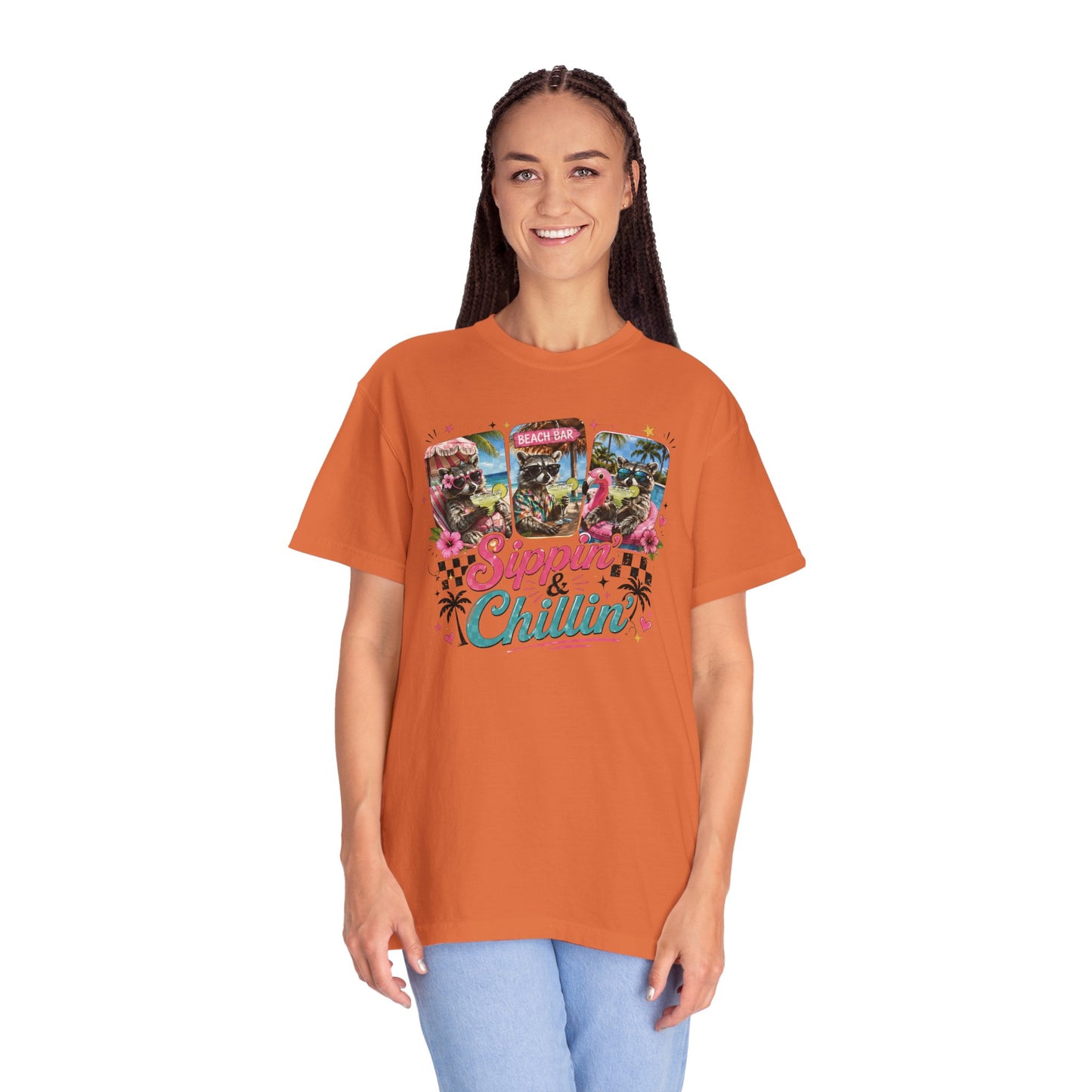 Sippin' & Chillin' T-Shirt — Retro Tropical Drink Graphic Tee