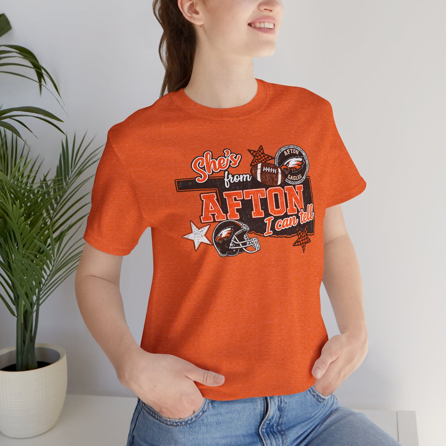 Afton Football Town Retro Graphic Tee — "Shes from Afton I can too"