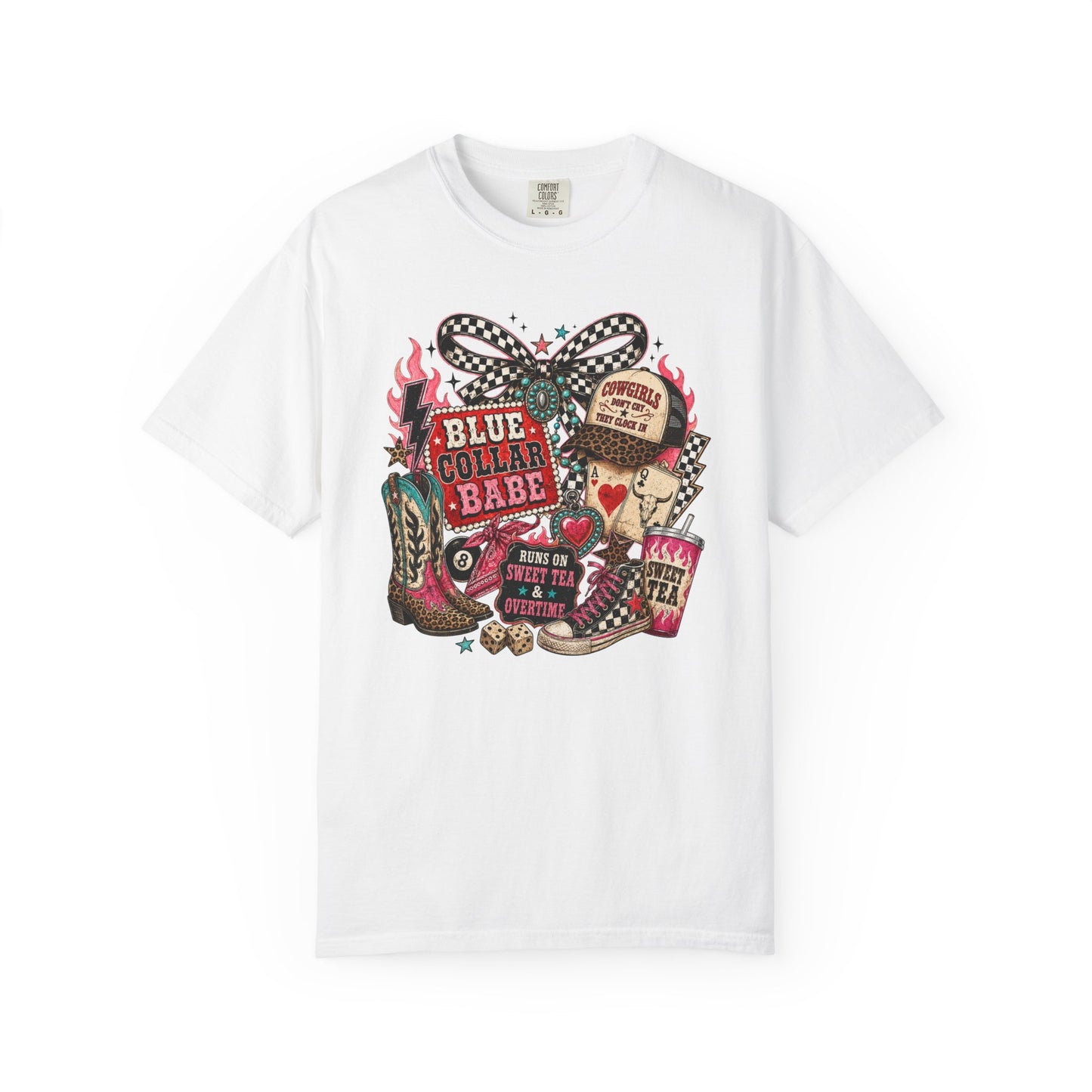 Blue Collar Babe T-Shirt — Retro Cowgirl Graphic Tee