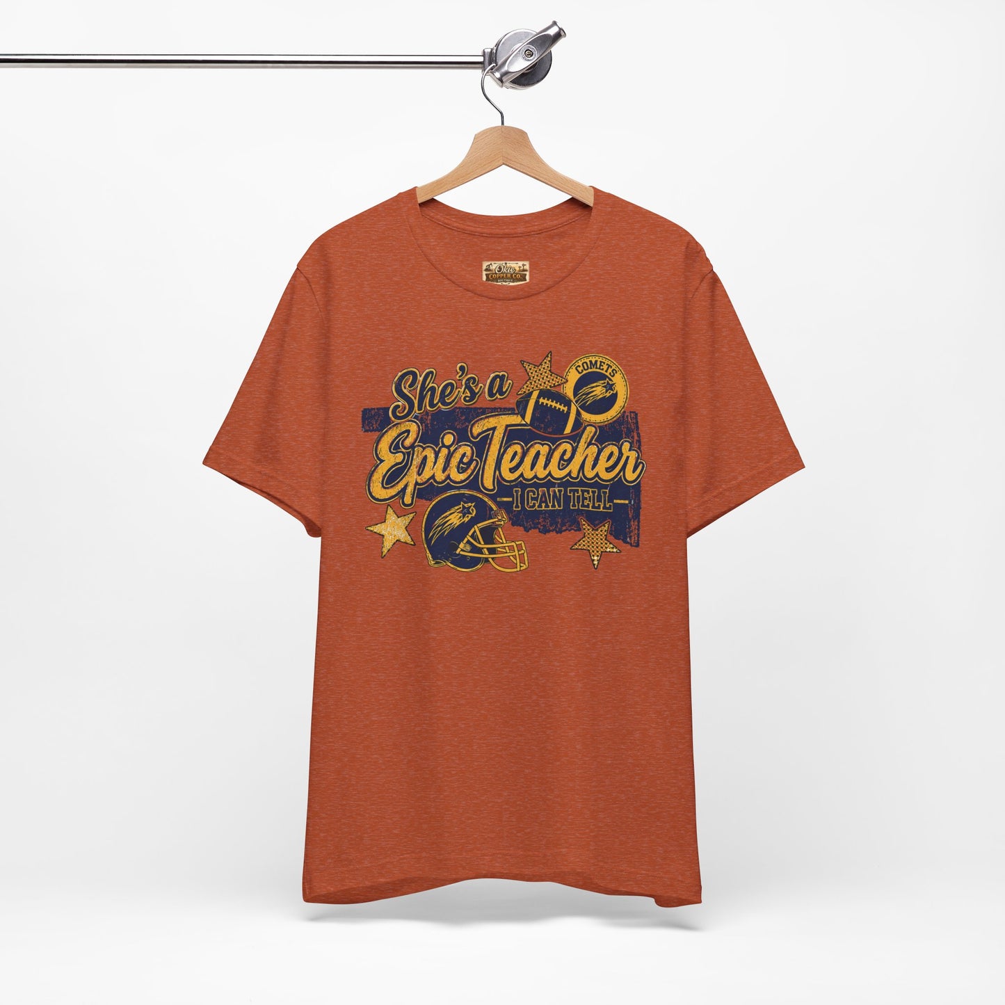 Epic Teacher Football T-Shirt — "She's a Epic Teacher" Coach & School Spirit Tee