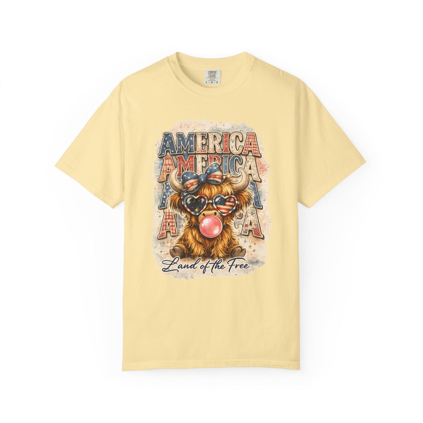 America Bulldog Graphic T-Shirt — "America" "Land of the Free" Patriotic Tee