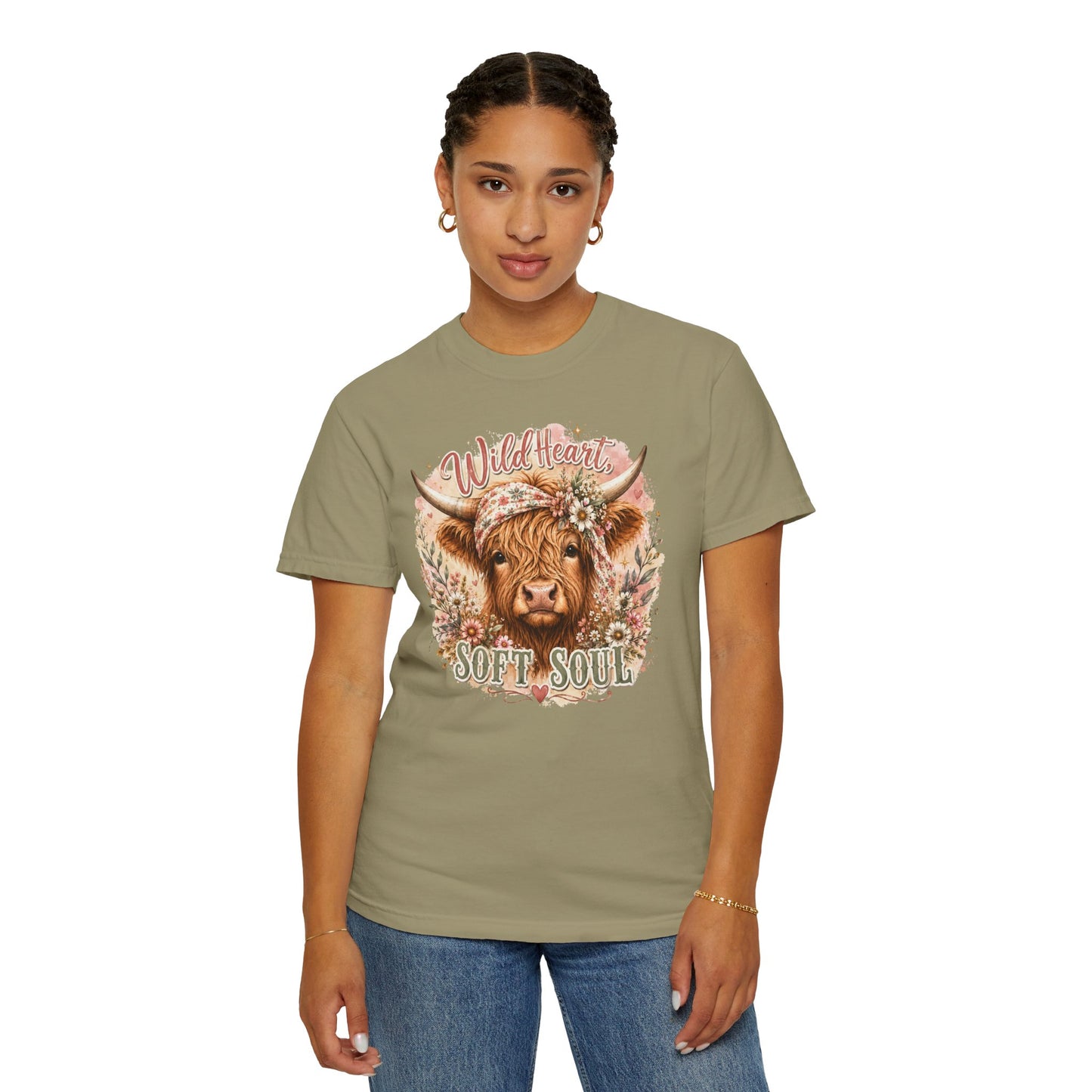T-Shirt — “Wild Heart, Soft Soul” Highland Cow Graphic Tee