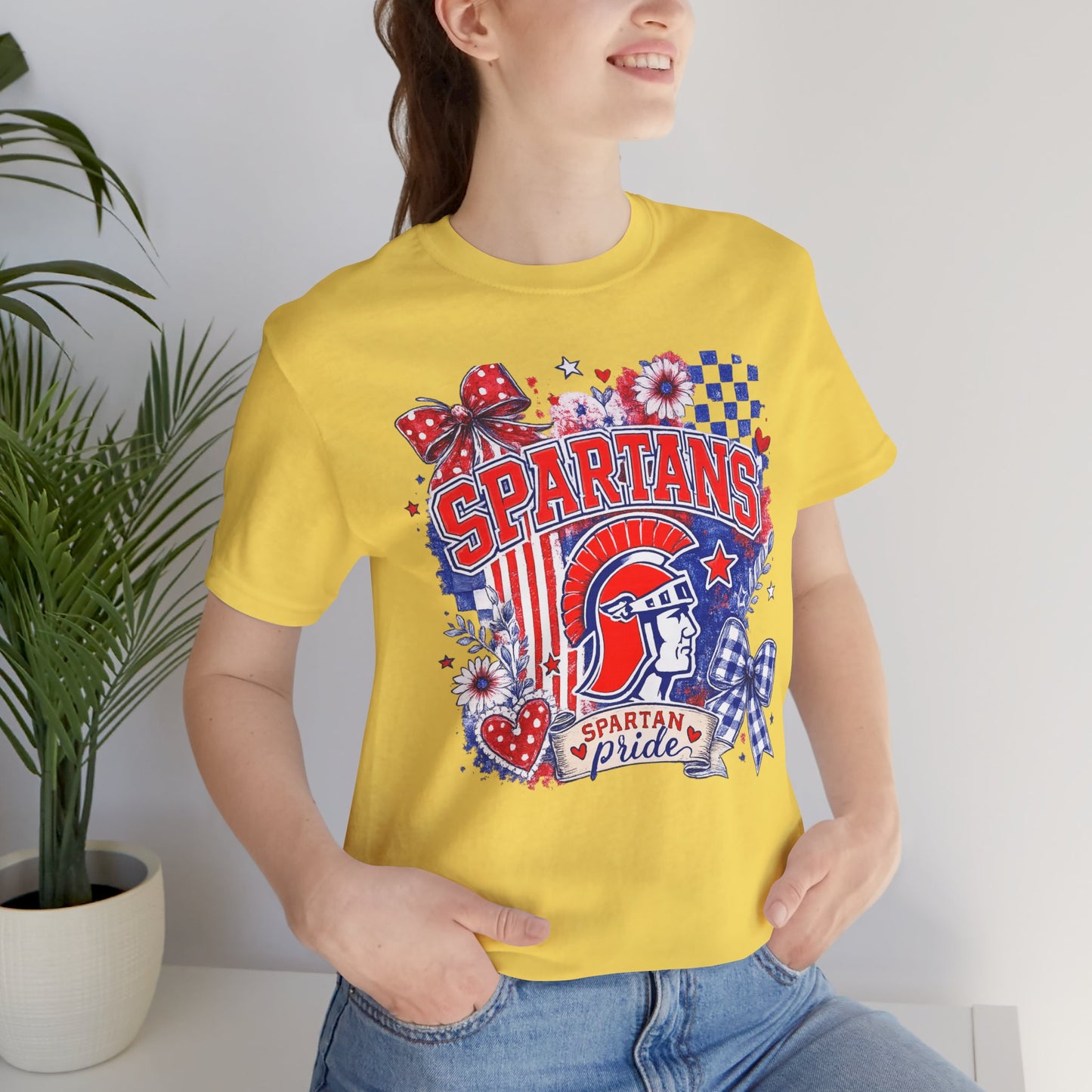 Spartans Pride Graphic Tee — Red, White & Blue School Spirit T-Shirt