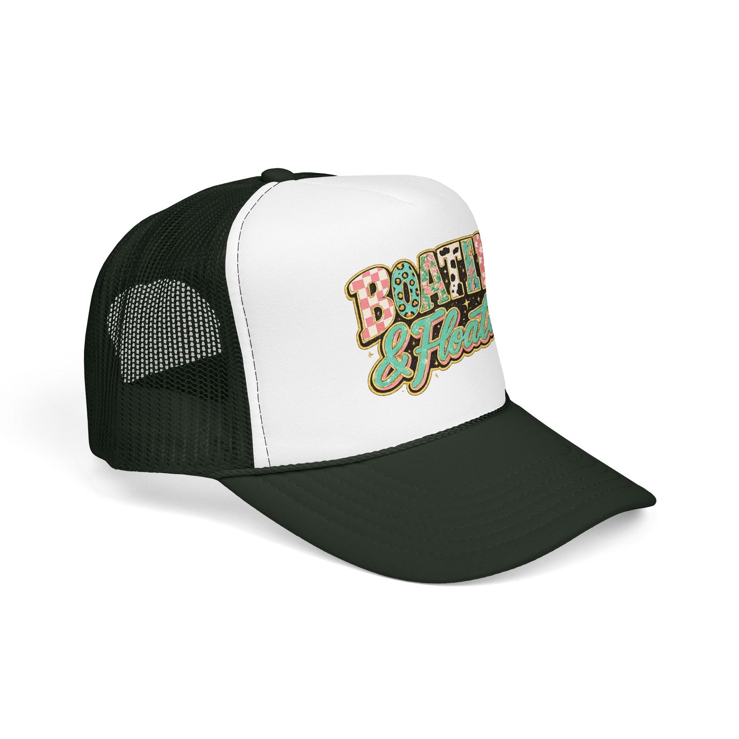 Boatin' & Floatin' Trucker Hat — Retro Floral Pool/Beach Foam Cap
