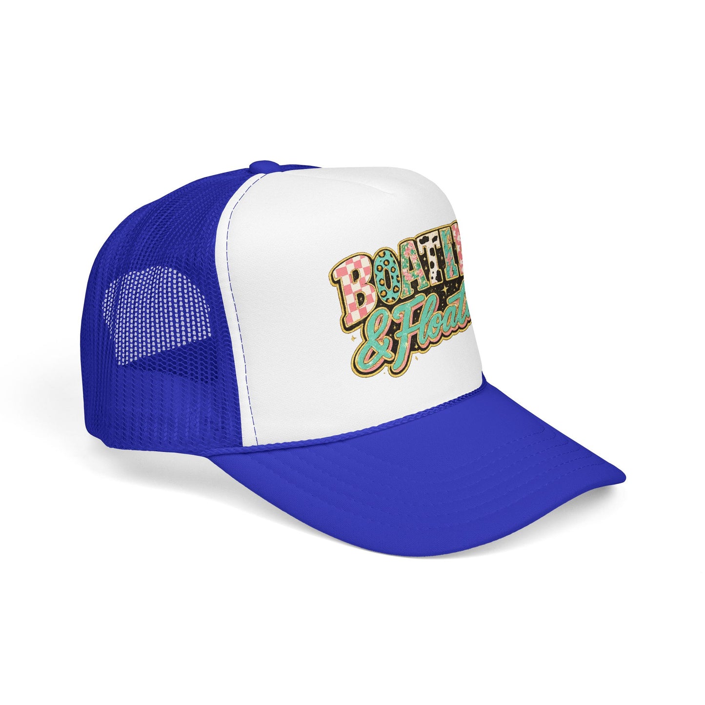 Boatin' & Floatin' Trucker Hat — Retro Floral Pool/Beach Foam Cap