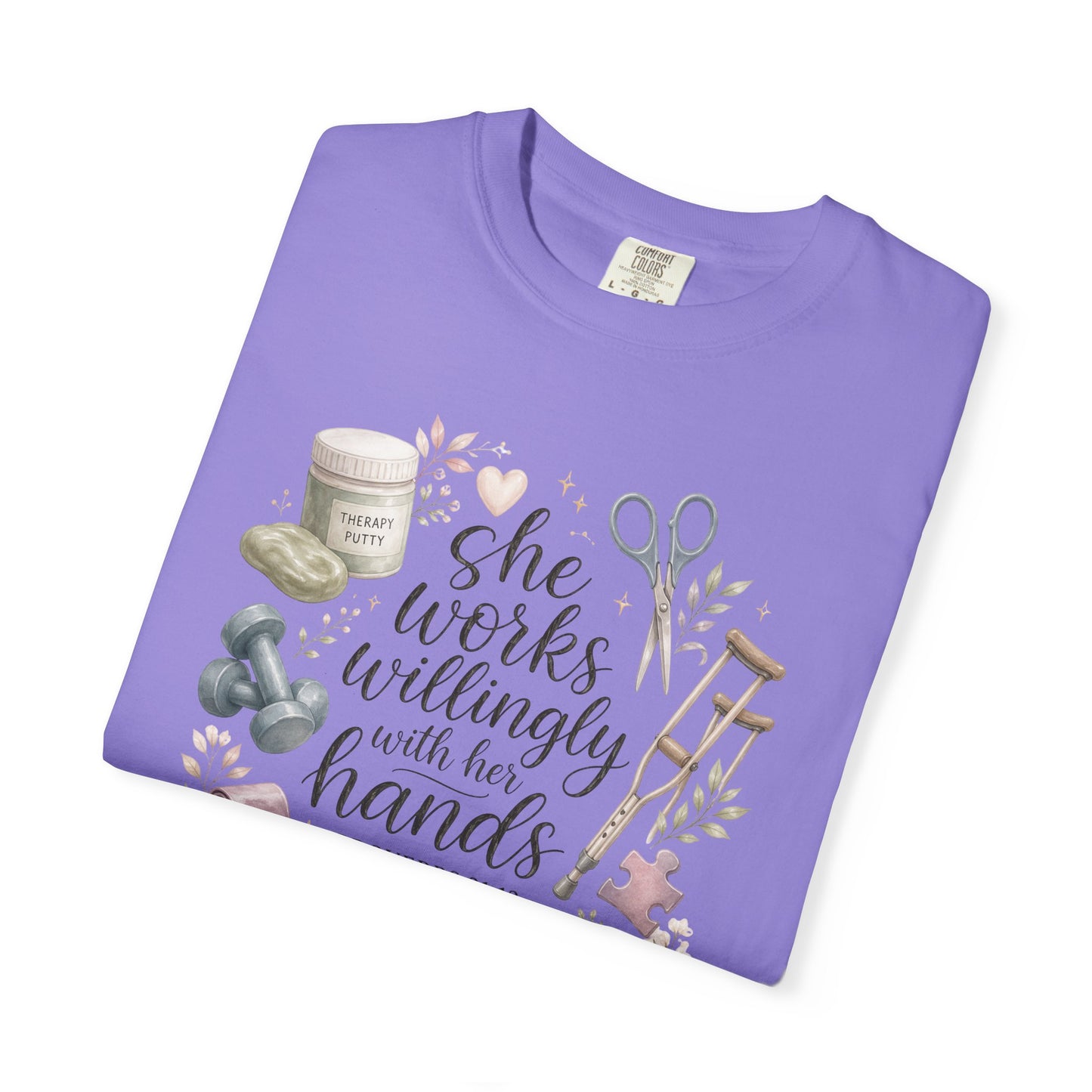 She Works Willingly With Her Hands T-Shirt — Christian Crafting Tee