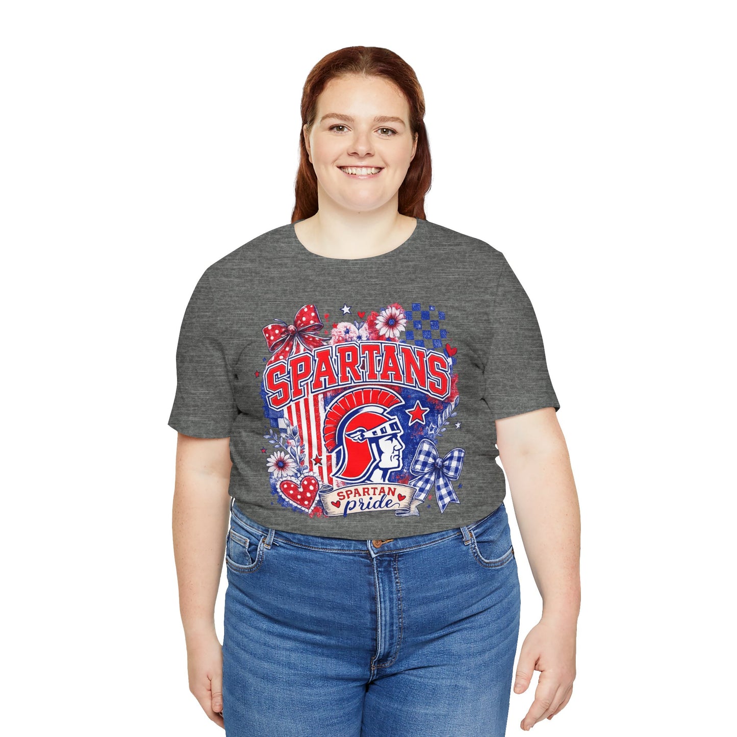Spartans Pride Graphic Tee — Red, White & Blue School Spirit T-Shirt