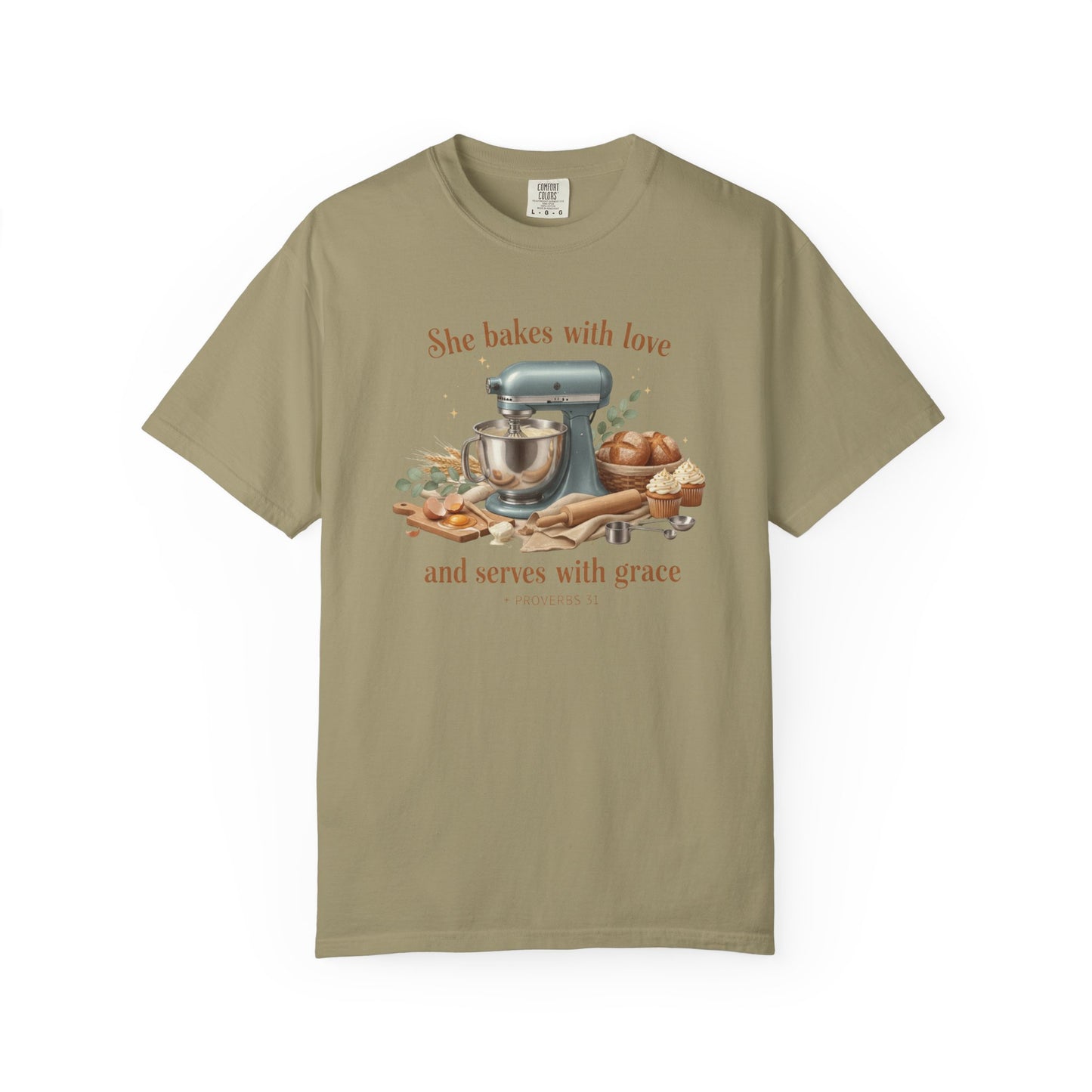 Baker’s Grace T-Shirt – "She bakes with love and serves with grace" Kitchen Tee