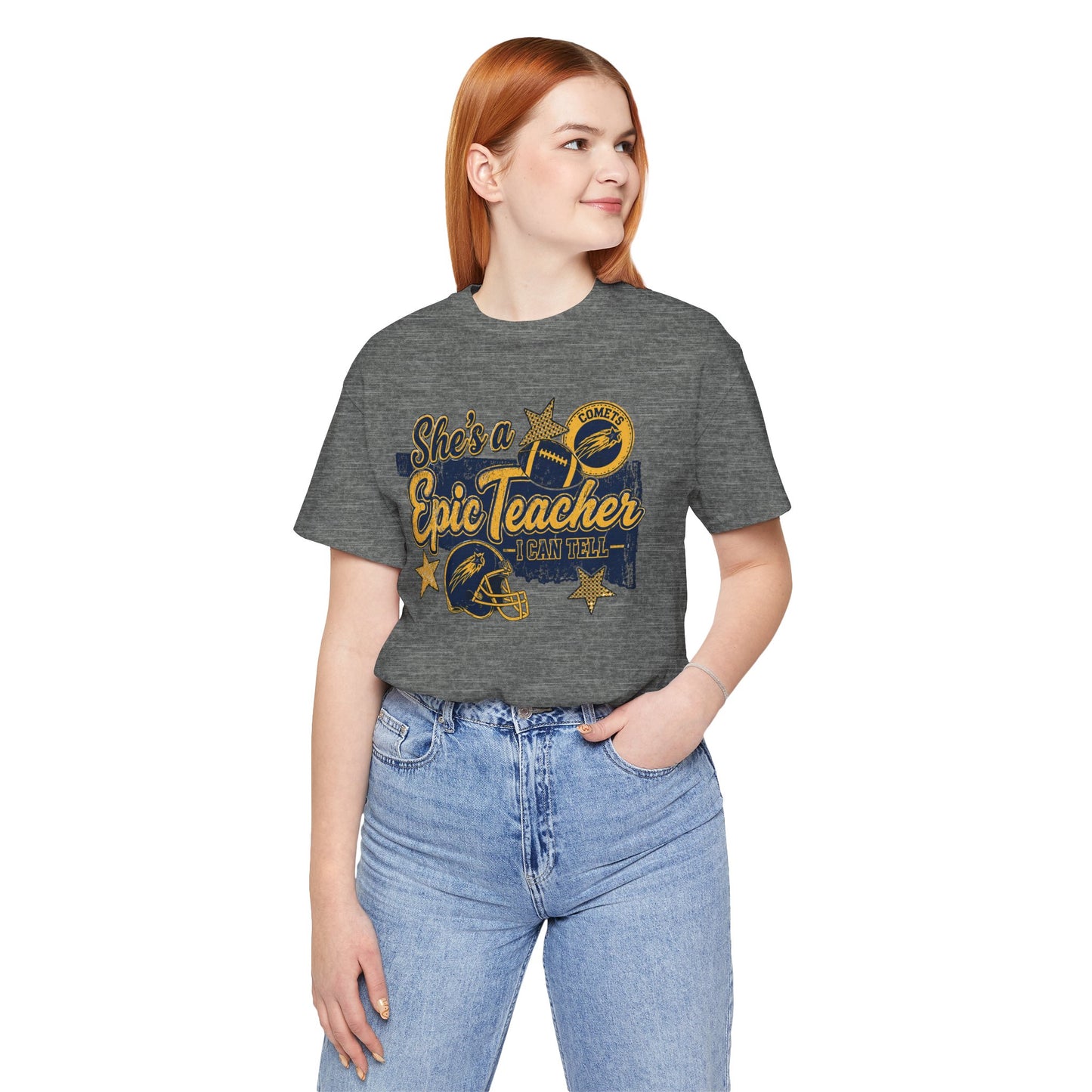 Epic Teacher Football T-Shirt — "She's a Epic Teacher" Coach & School Spirit Tee