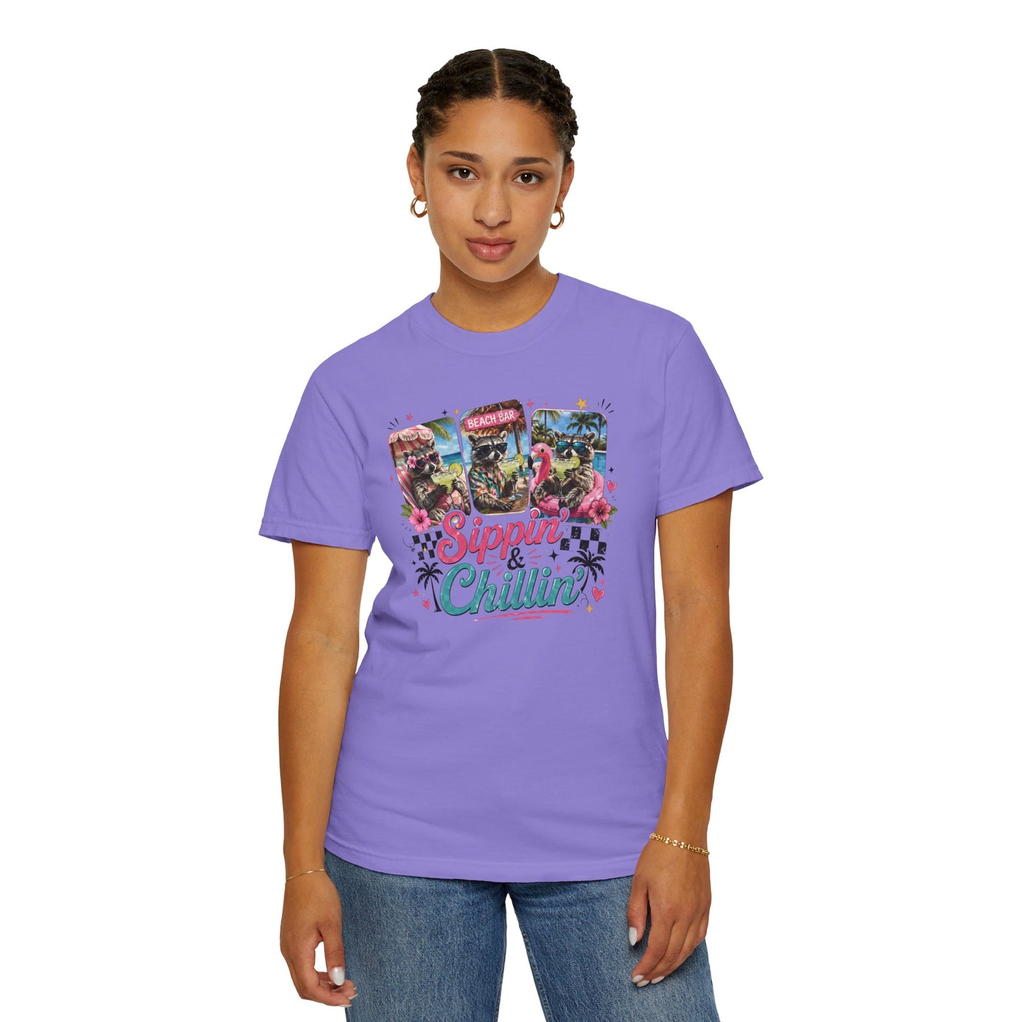 Sippin' & Chillin' T-Shirt — Retro Tropical Drink Graphic Tee