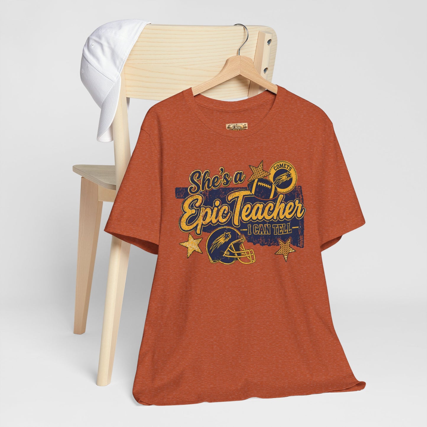 Epic Teacher Football T-Shirt — "She's a Epic Teacher" Coach & School Spirit Tee