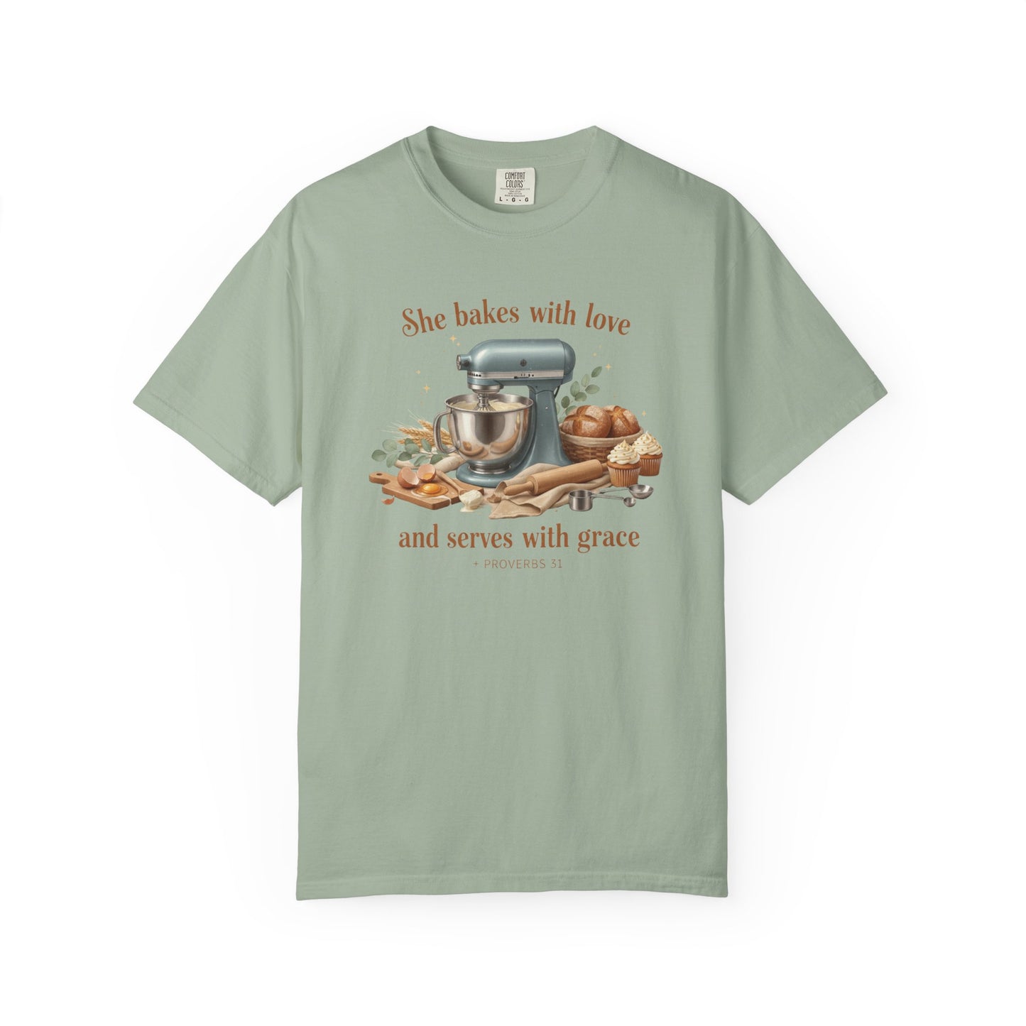Baker’s Grace T-Shirt – "She bakes with love and serves with grace" Kitchen Tee