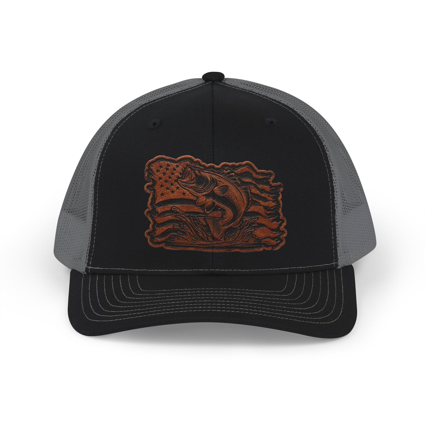 Trucker Cap — Leather Patch Fish State Design