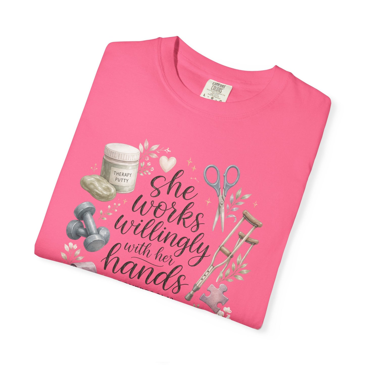 She Works Willingly With Her Hands T-Shirt — Christian Crafting Tee