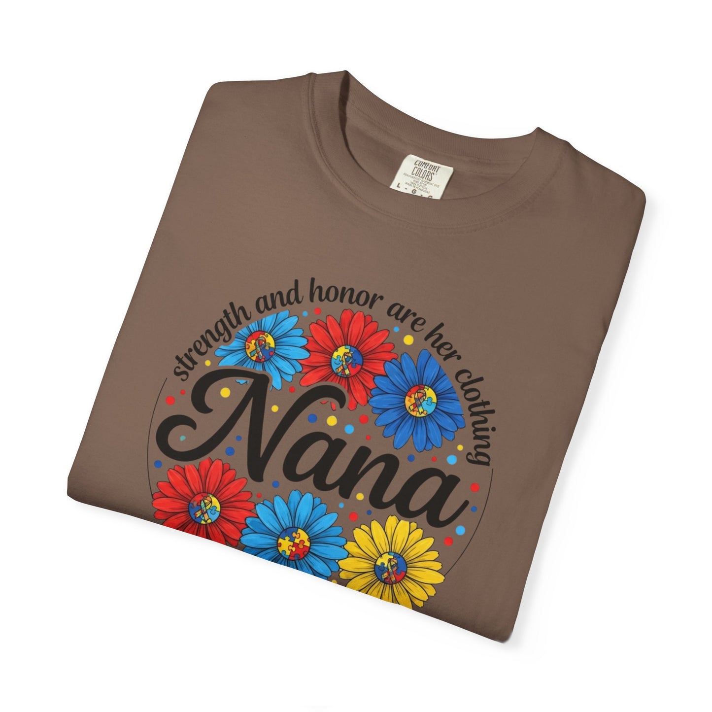 Nana Floral Proverbs T-Shirt — “Strength and Honor” Grandma Gift