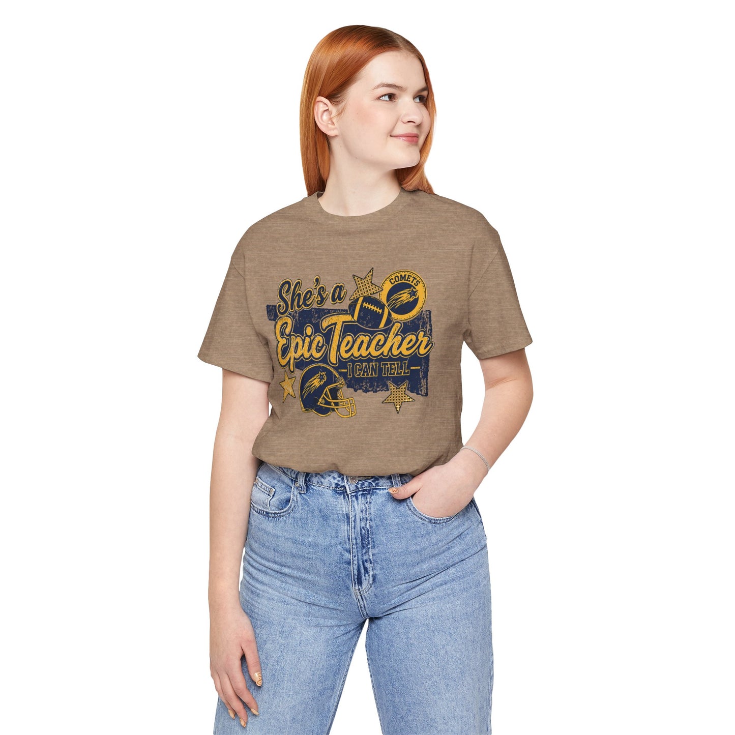 Epic Teacher Football T-Shirt — "She's a Epic Teacher" Coach & School Spirit Tee