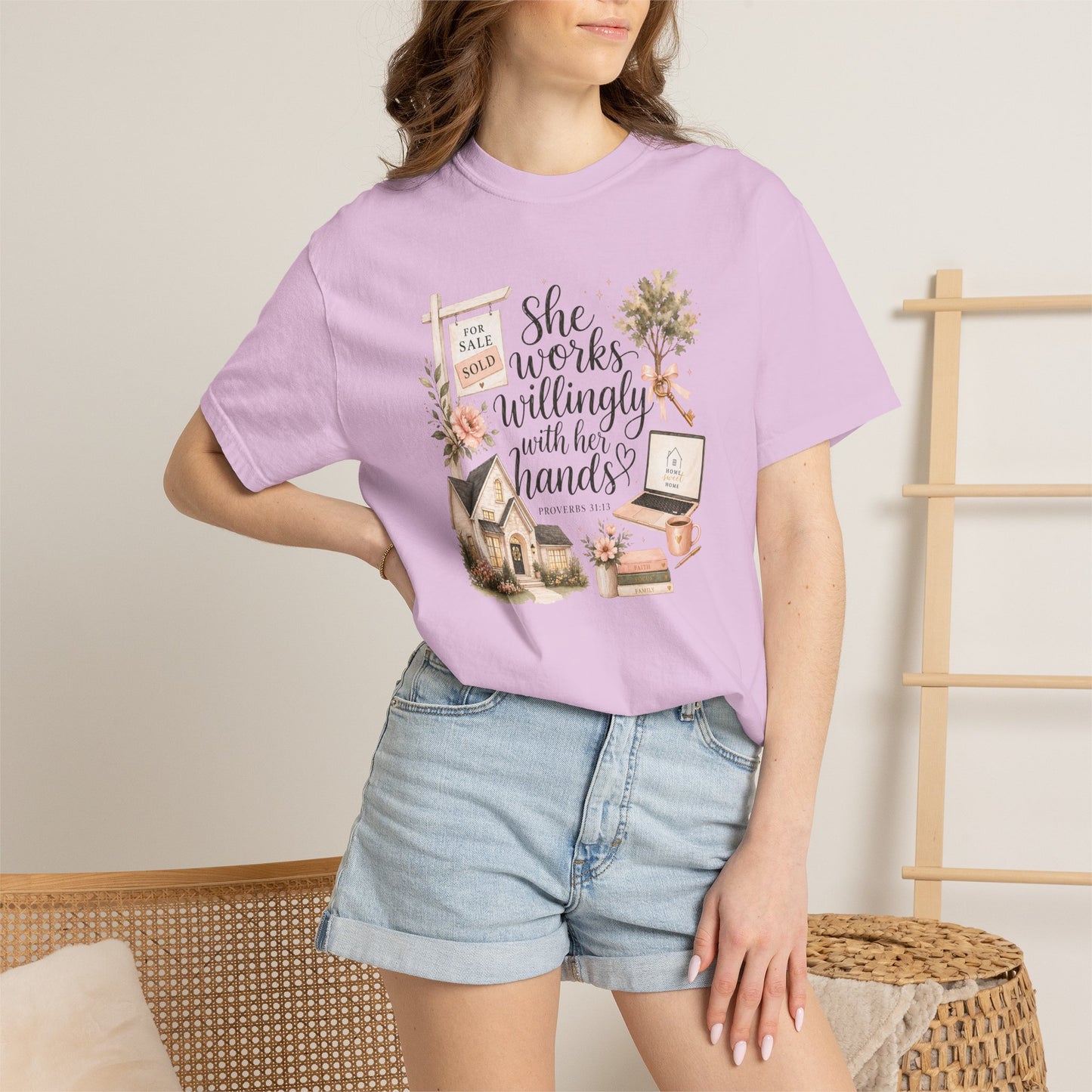She Works Willingly With Her Hands T-Shirt — Realtor Graphic Tee