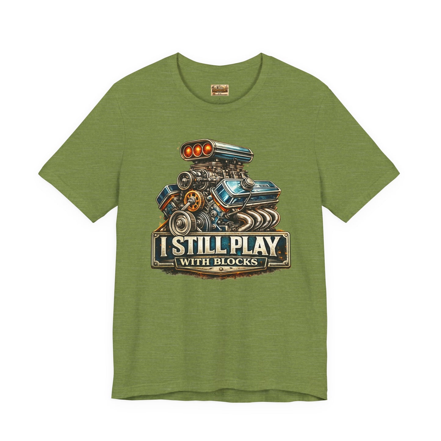 Engine Graphic Tee — "I Still Play With Blocks" Car Lover T-Shirt