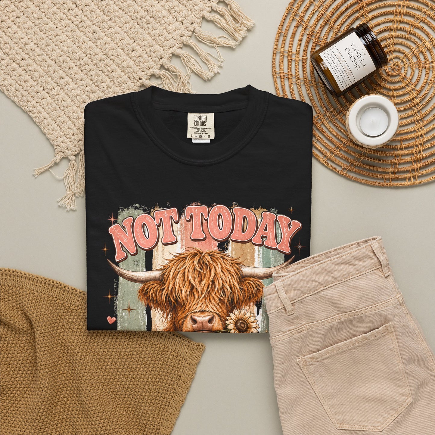 Not Today Heifer T-Shirt — Funny Highland Cow Graphic Tee