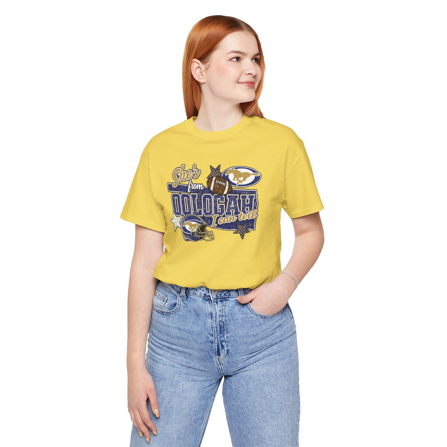 Oologah Team Tee — "Stay from Oologah Teamster" Vintage Football Graphic T-Shirt