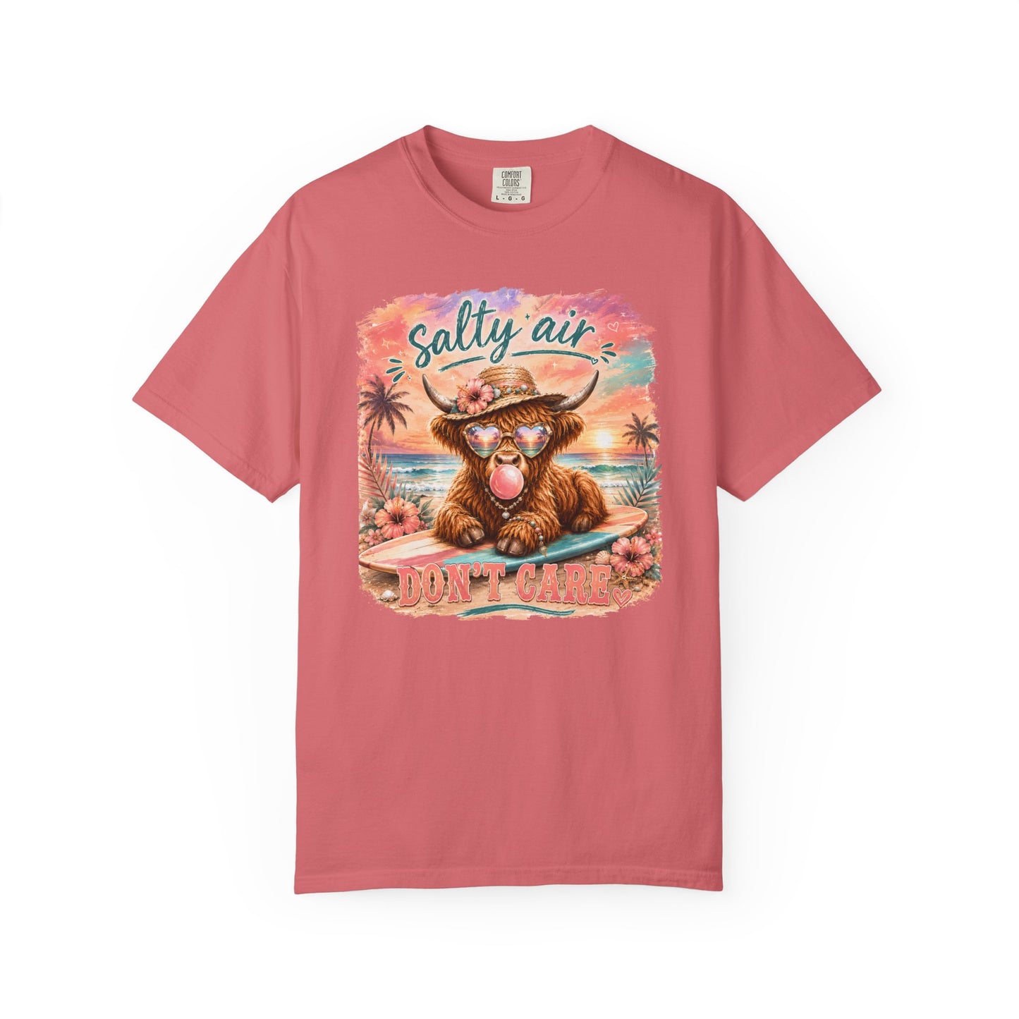 Salty Air "Don't Care" Beach Cow Graphic T-Shirt