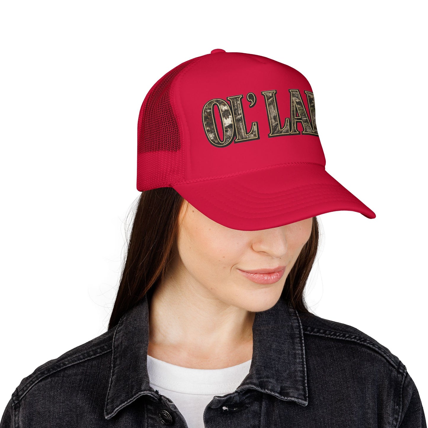 Ol' Lady Trucker Hat — Vintage Rustic Foam Cap for Country Style