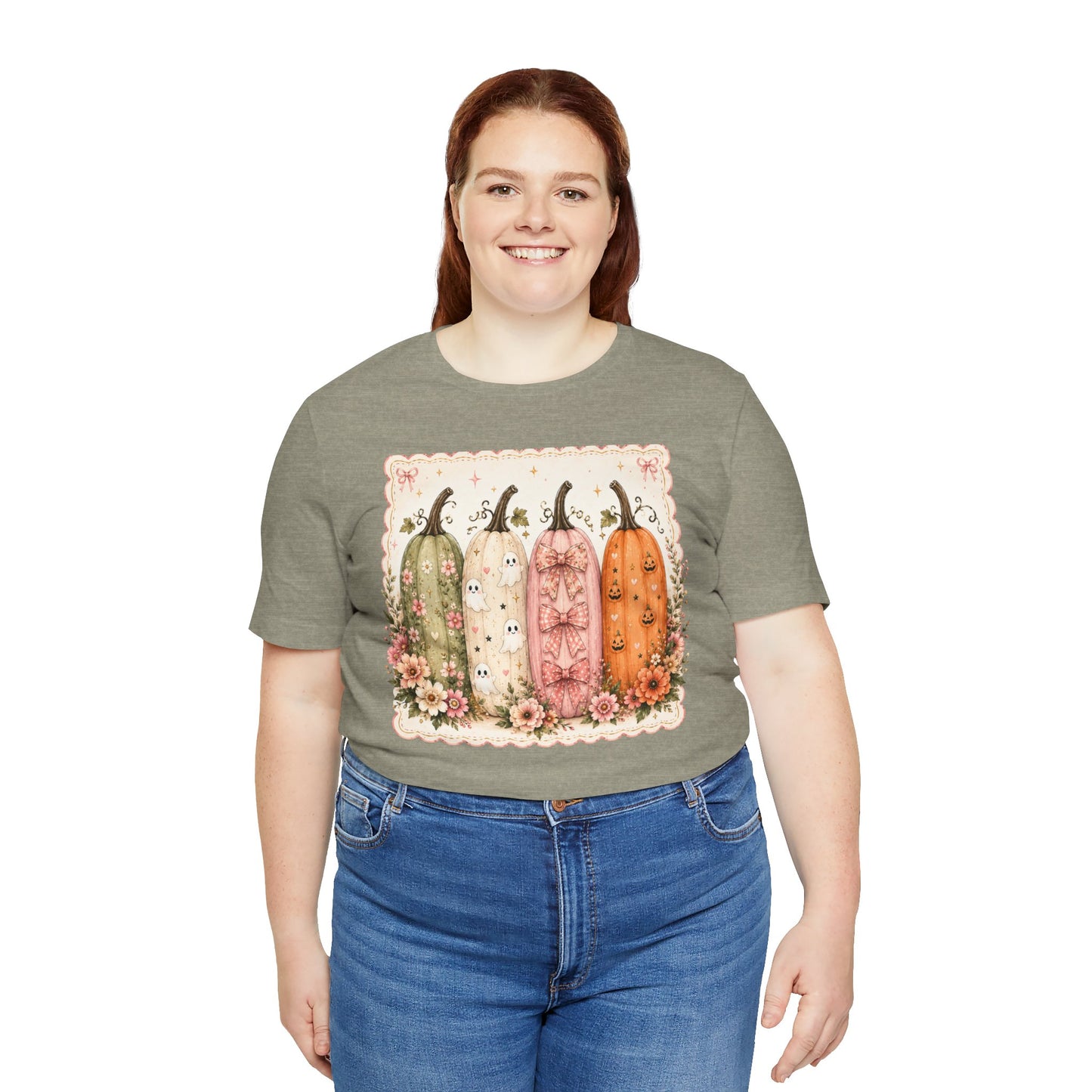 Vintage Floral Pumpkin Tee — Autumn Harvest Graphic T-Shirt