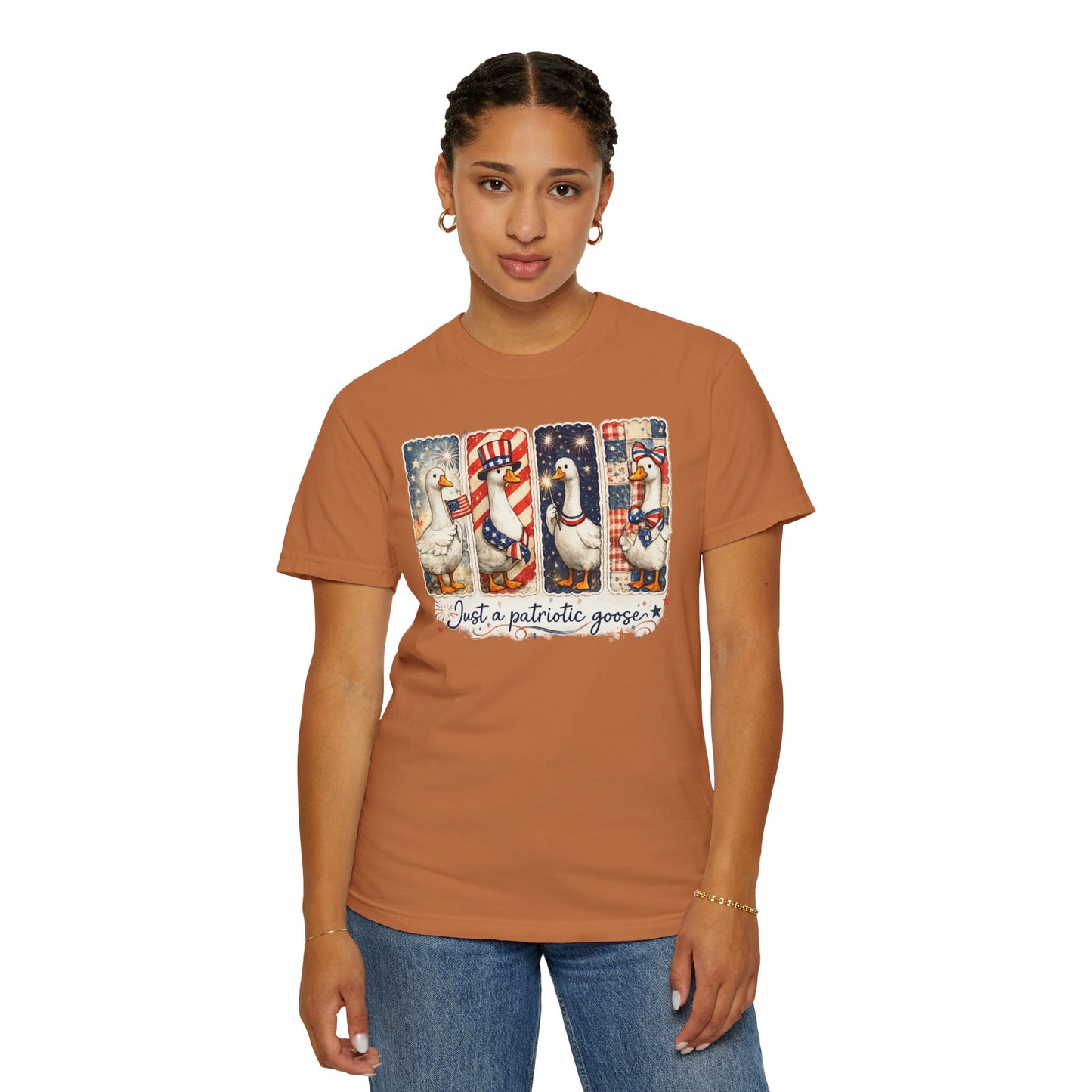 Patriotic Goose T-Shirt — "Just a patriotic goose" Americana Tee