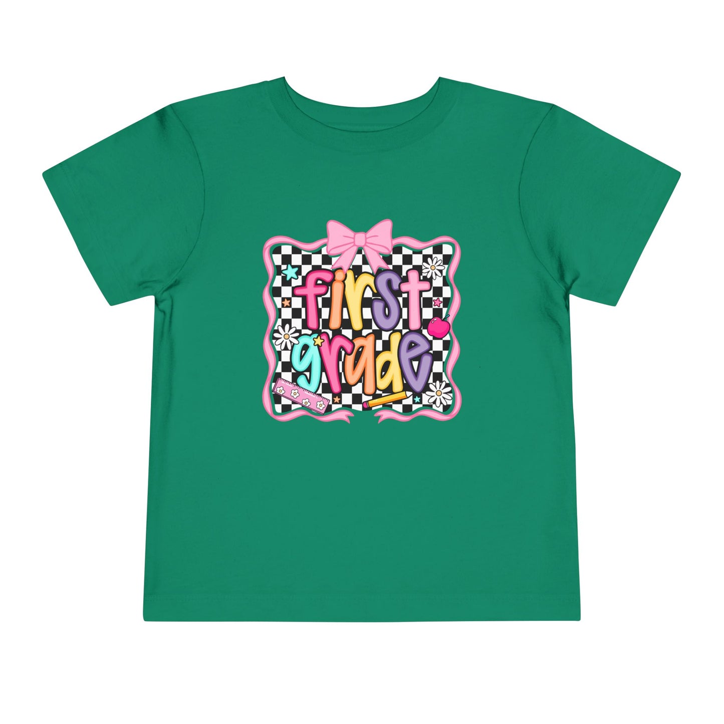First Grade Toddler Tee — Colorful Back-to-School Graphic Shirt