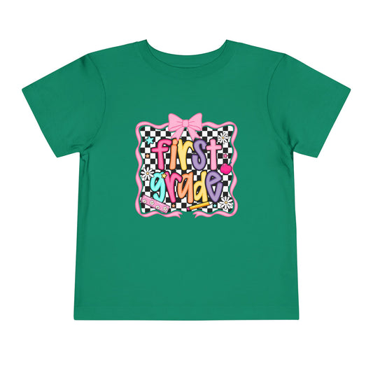 First Grade Toddler Tee — Colorful Back-to-School Graphic Shirt